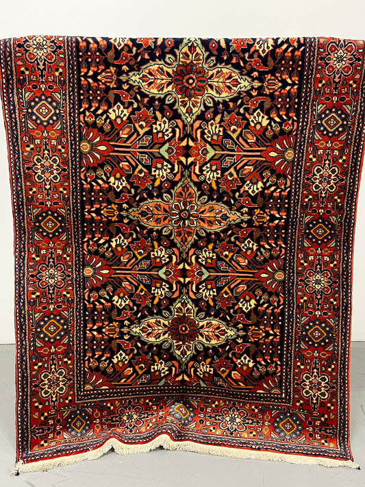 Floral Red Multi Medallion 4x6 Handmade Wool Area Rug