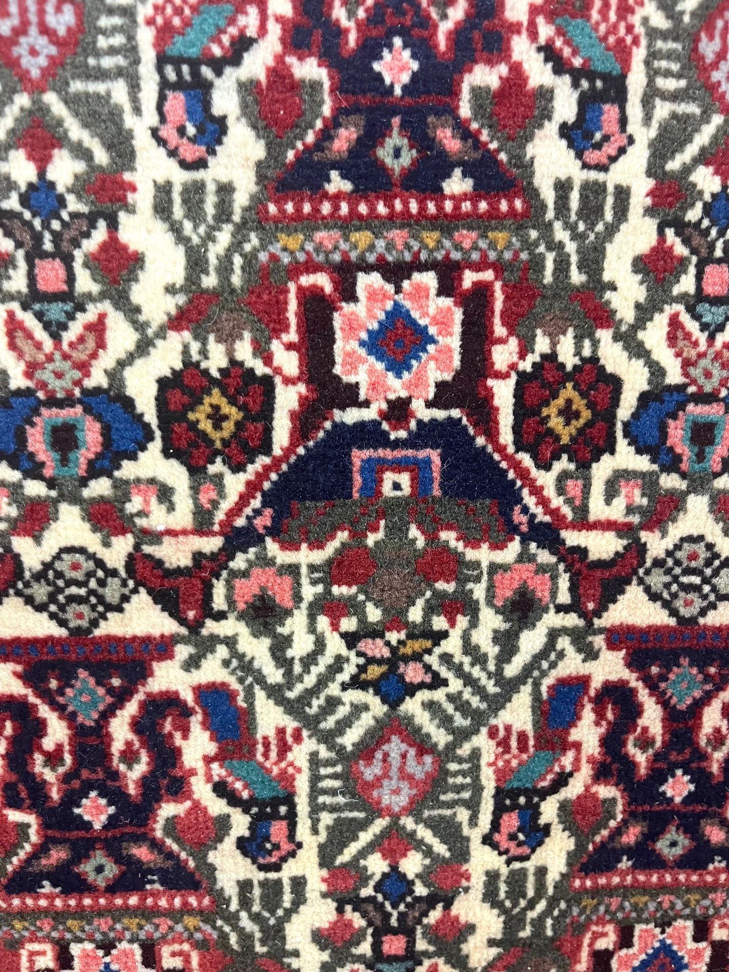 Oriental Floral Pink Red 5 x 7 Hand Knotted Wool Area Rug