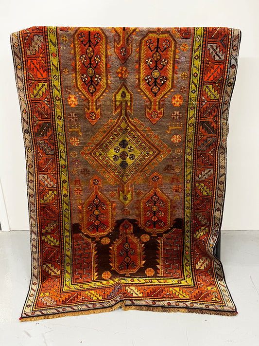 Tribal Vintage Grey Green 4'3" x 7'8" Area Rug