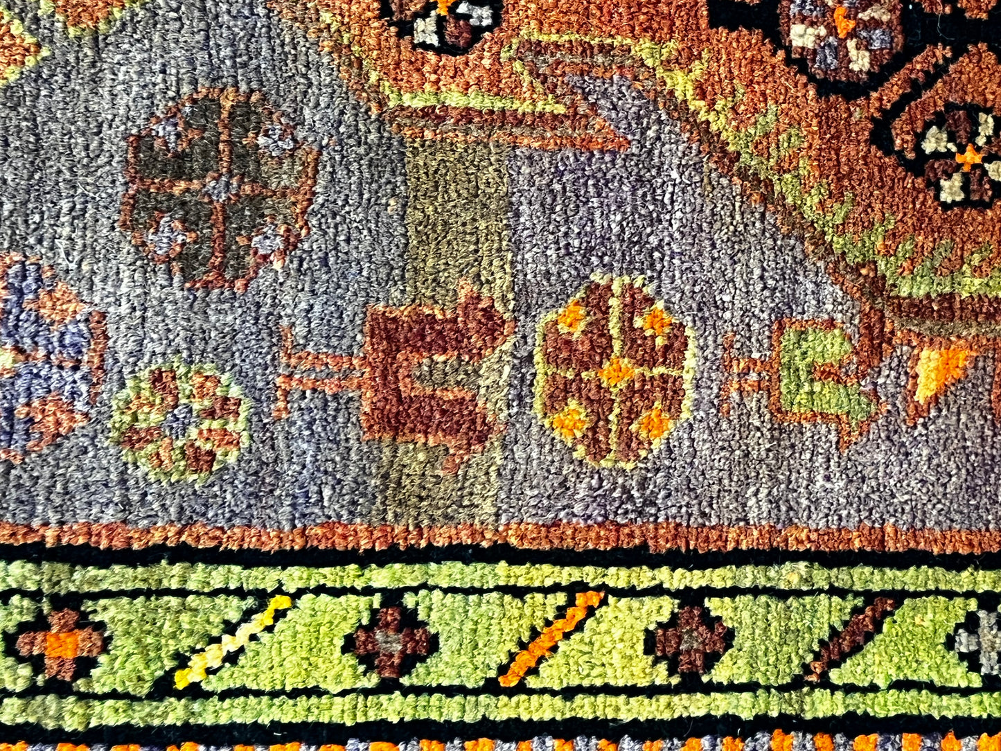 Tribal Vintage Grey Green 4'3" x 7'8" Area Rug