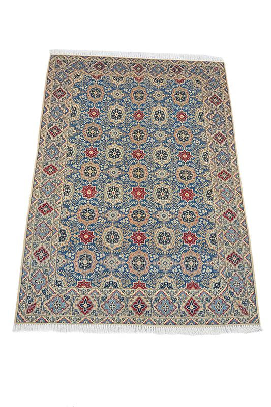Oriental 5x8 Grid Floral Wool Hand Knotted Area Rug