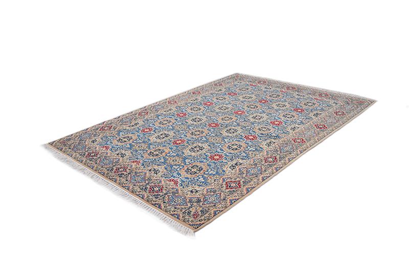 Oriental 5x8 Grid Floral Wool Hand Knotted Area Rug
