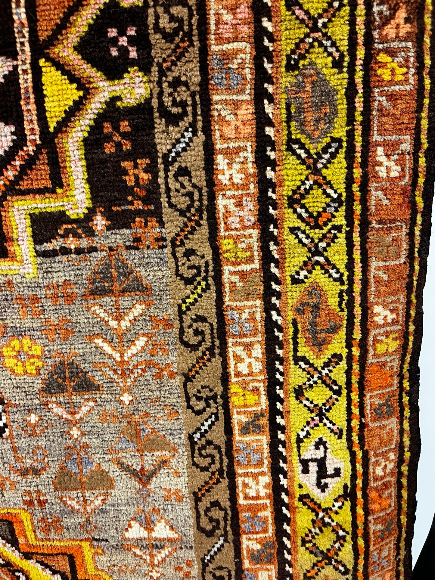 Vintage Brown Orange 4 x 7 Tribal Area Rug