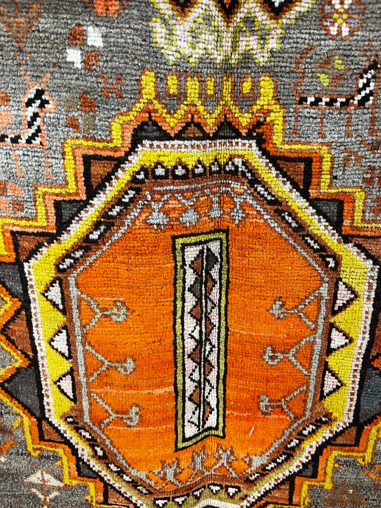 Vintage Brown Orange 4 x 7 Tribal Area Rug