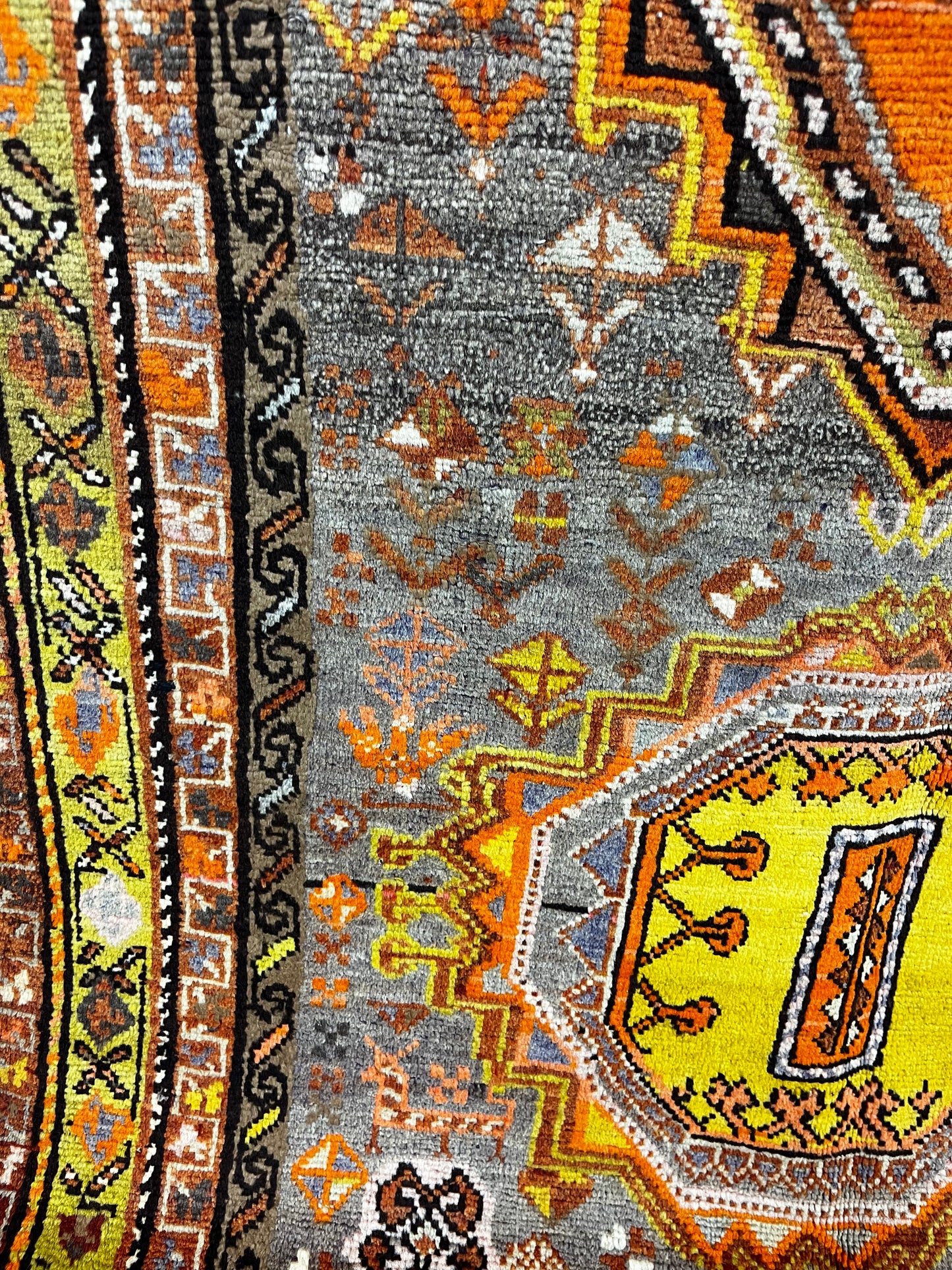 Vintage Brown Orange 4 x 7 Tribal Area Rug