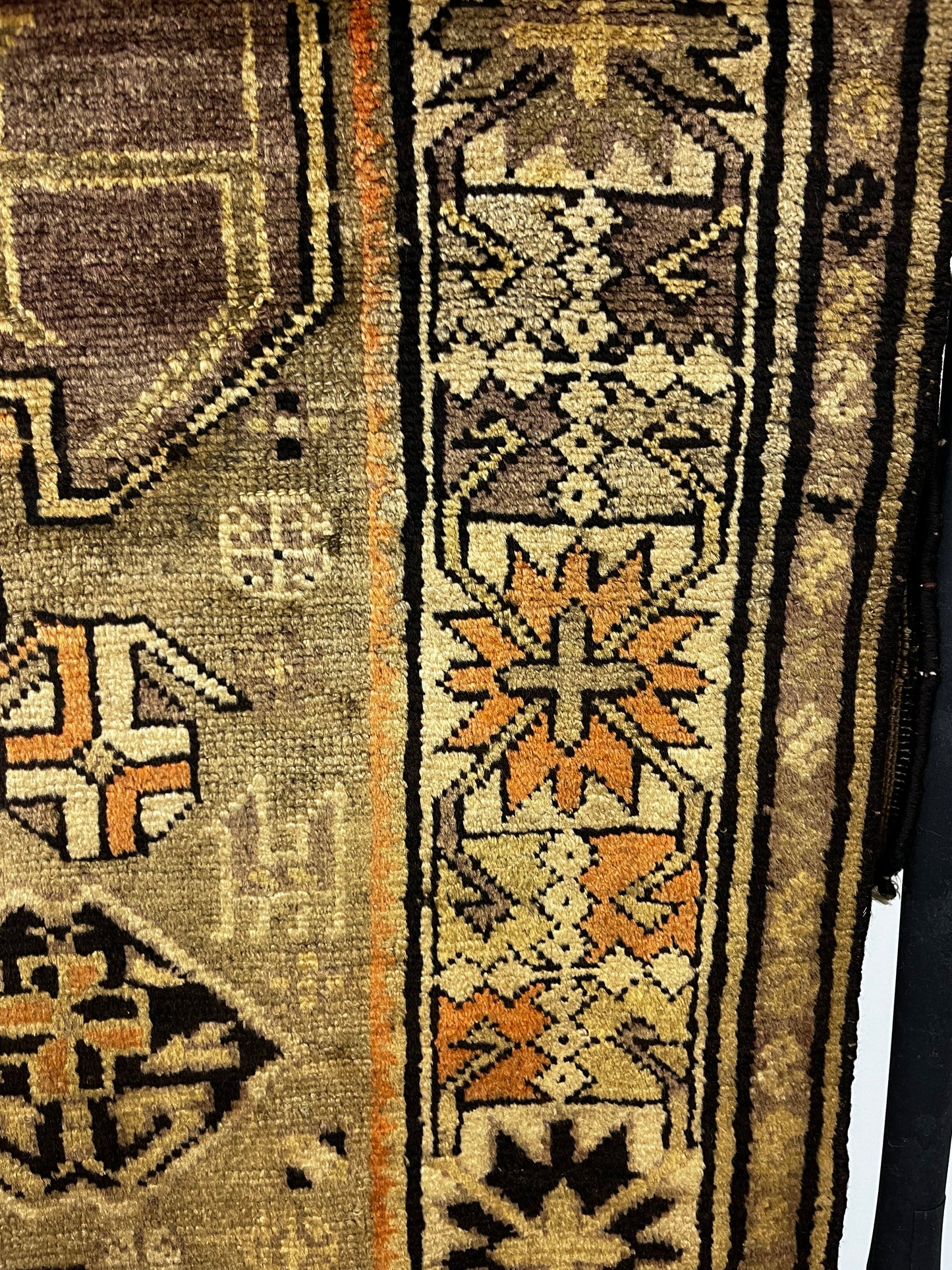 Brown Geometric Tribal Vintage 3'8" x 4'3" Runner Rug