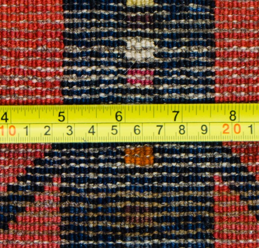 Bright Orange Blue 4x7 Tribal Hand Knotted Rug