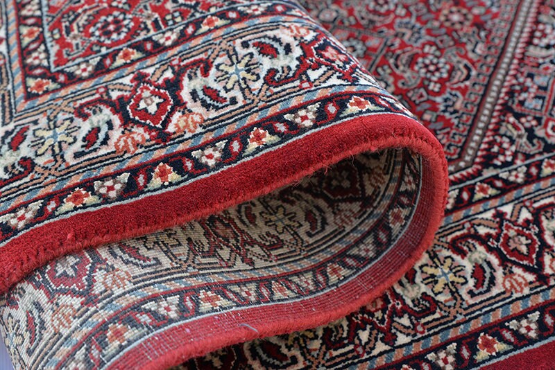 3x5 Red Antique Oriental Rug | Hexagon Medallion with Floral Pattern | Hand Knotted with Wool | Accent Home Rug