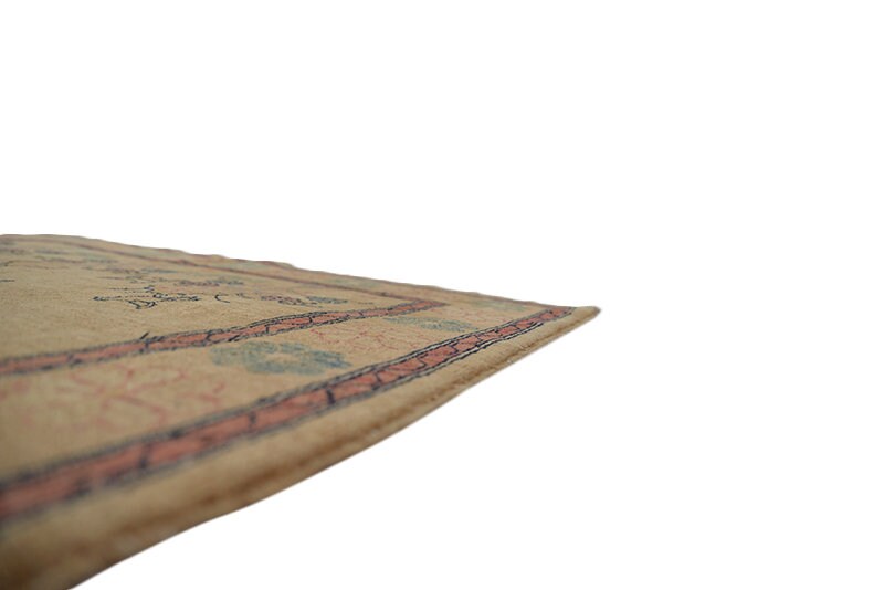 Beige Vintage Rug | 5 x 7 Feet | Farmhouse Rug | Bordered Rug | Hand Knotted Rug | Wool Rug | Soft Pile