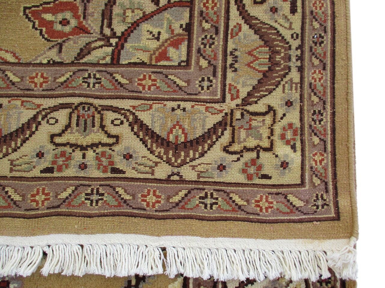 4x6 Rug | Gold Oriental Rug | Handmade Area Rug | Neutral Tone Rug | Antique Wool Rug | Gold Silk Rug | Medallion Rug | Gold Accent Rug