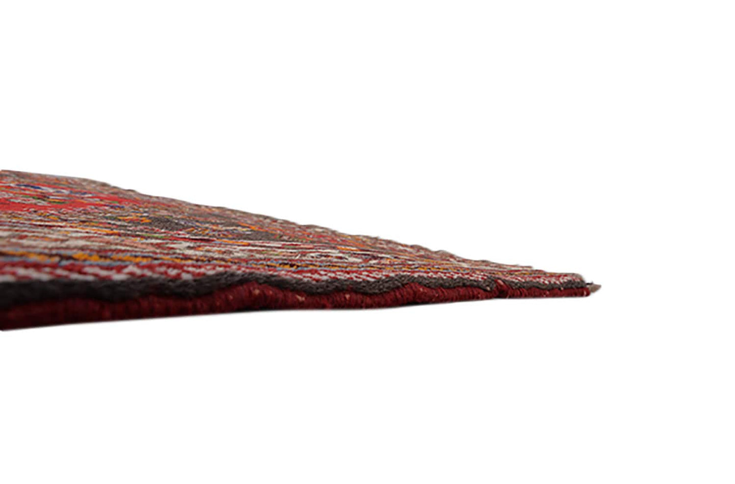 Red Bohemian 4 x 5 Rug | Geometric Vintage Wool Rug | Tribal Persian Hand Knotted Bright Medallion Rug