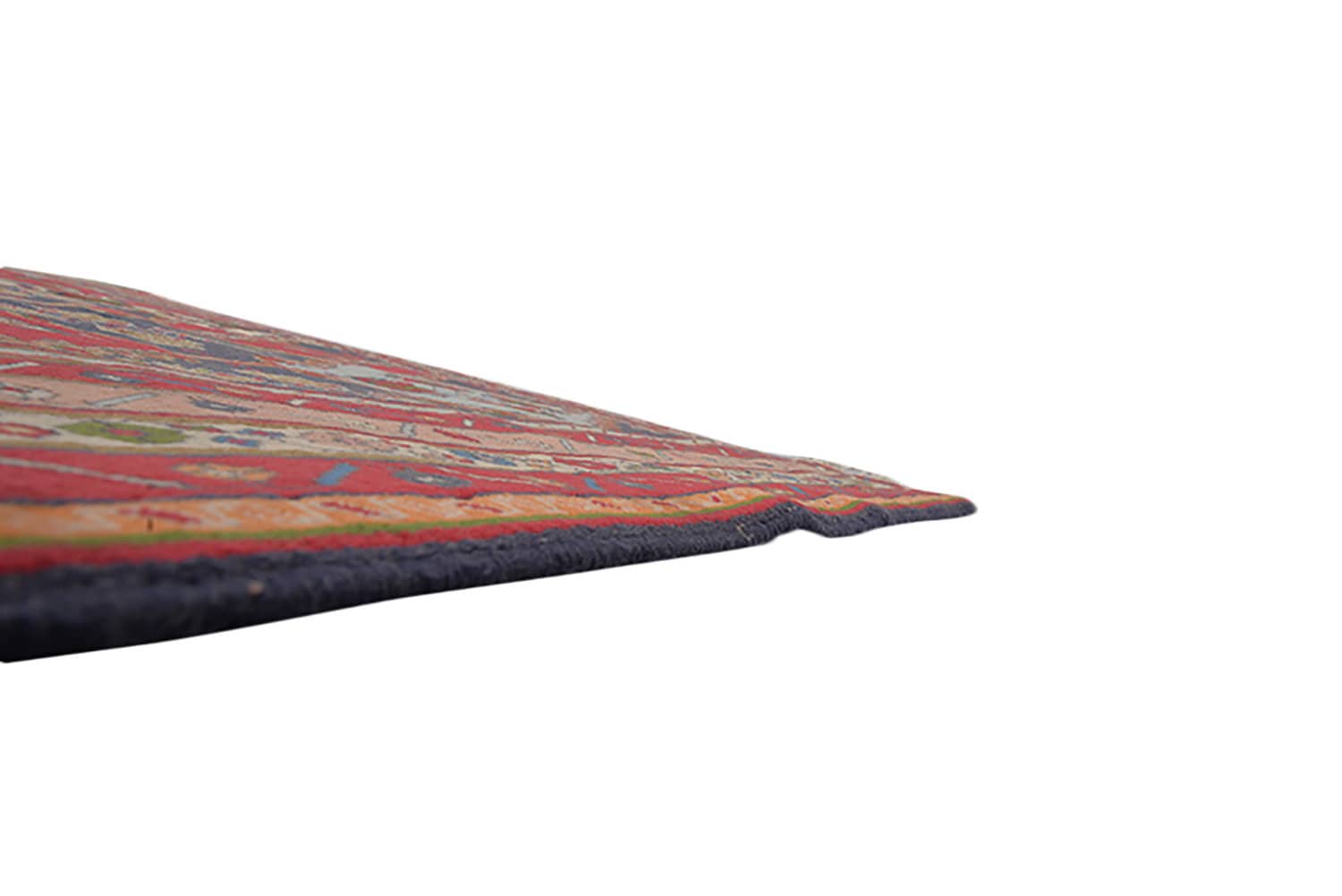 Vintage Oriental 5 x 8 Ft Rug | Multi Diamond Rug | Red Green Blue Rug | Wool Rug | Geometric Tribal Rug