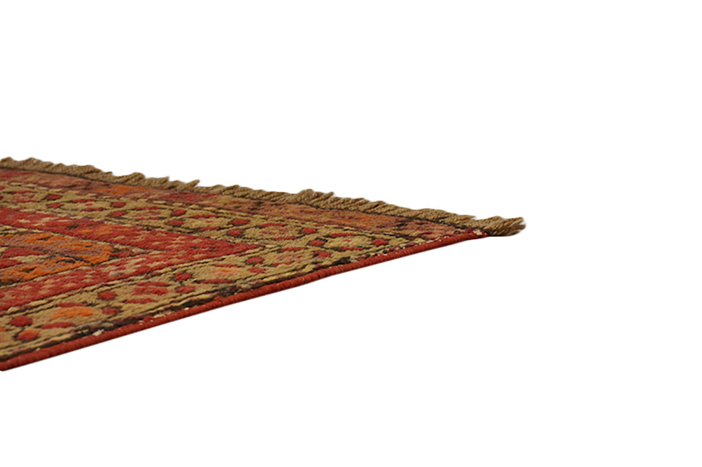Long Antique 3x7 Runner Rug | Red Yellow Bohemian Rug | Vintage Tribal Rug | Wool Handmade Rug | Antique Oriental Rug
