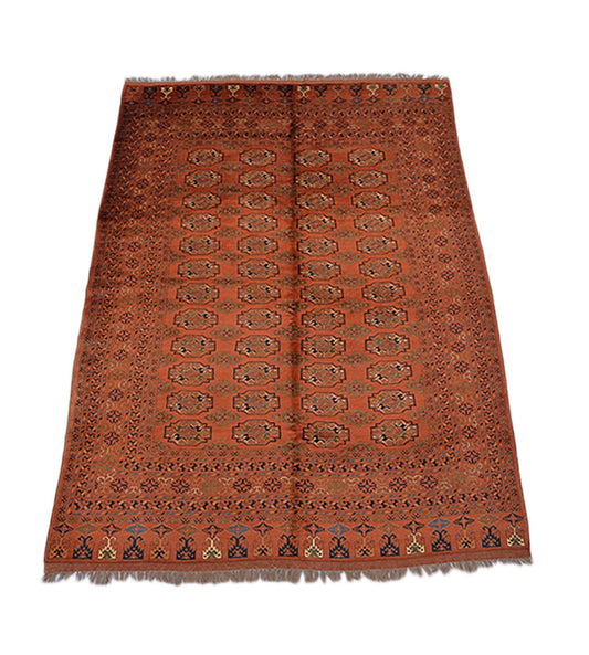 Orange Tribal 6x9 Hand Woven Area Rug | Vintage Rustic Home Decor Living Room Soft Pile Floor Rug