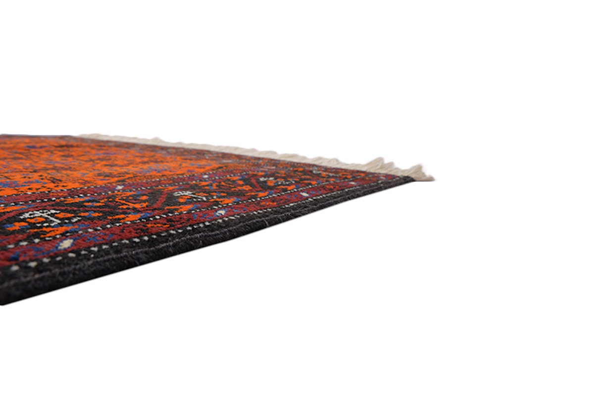 Orange Vintage Rug | Afghan Geometric Rug | 4 x 6 Ft Rug | Tribal Pattern Rug | Wool Handmade Rug