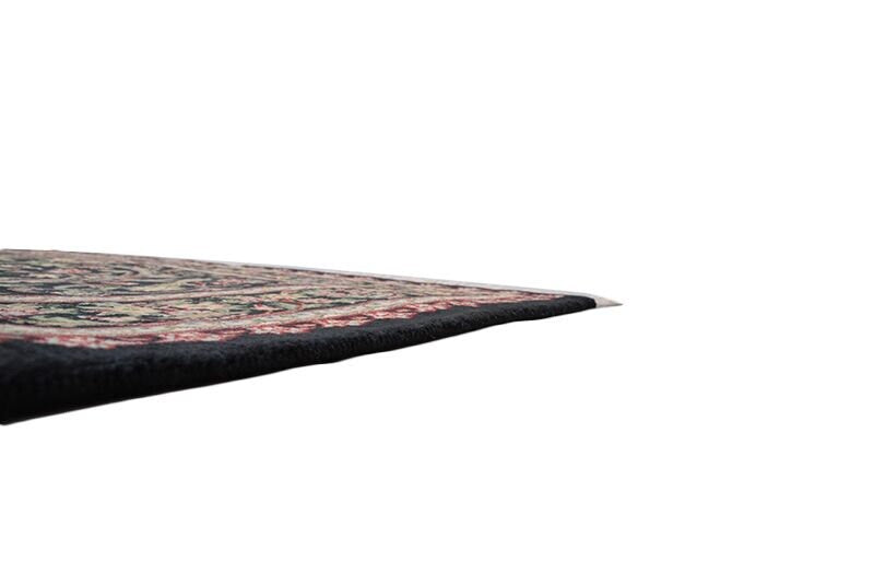 Black Oriental Rug | 4 x 6 Rug | Floral Rug | Hand Knotted Rug | Medallion Rug | Black and Beige Rug
