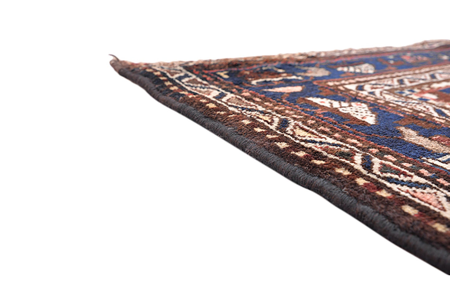 7 x 4 Feet Rug | Vintage Area Rug | Red Blue Oriental Rug | Hand Knotted Rug | Wool Rug | Traditional Rug