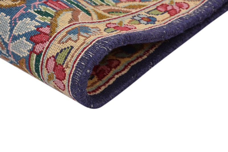 Oriental Antique 5x8 Persian Style Rug | Pink Blue Landscape | Luxury Fine Wool Rug | Bright Colorful Vibrant