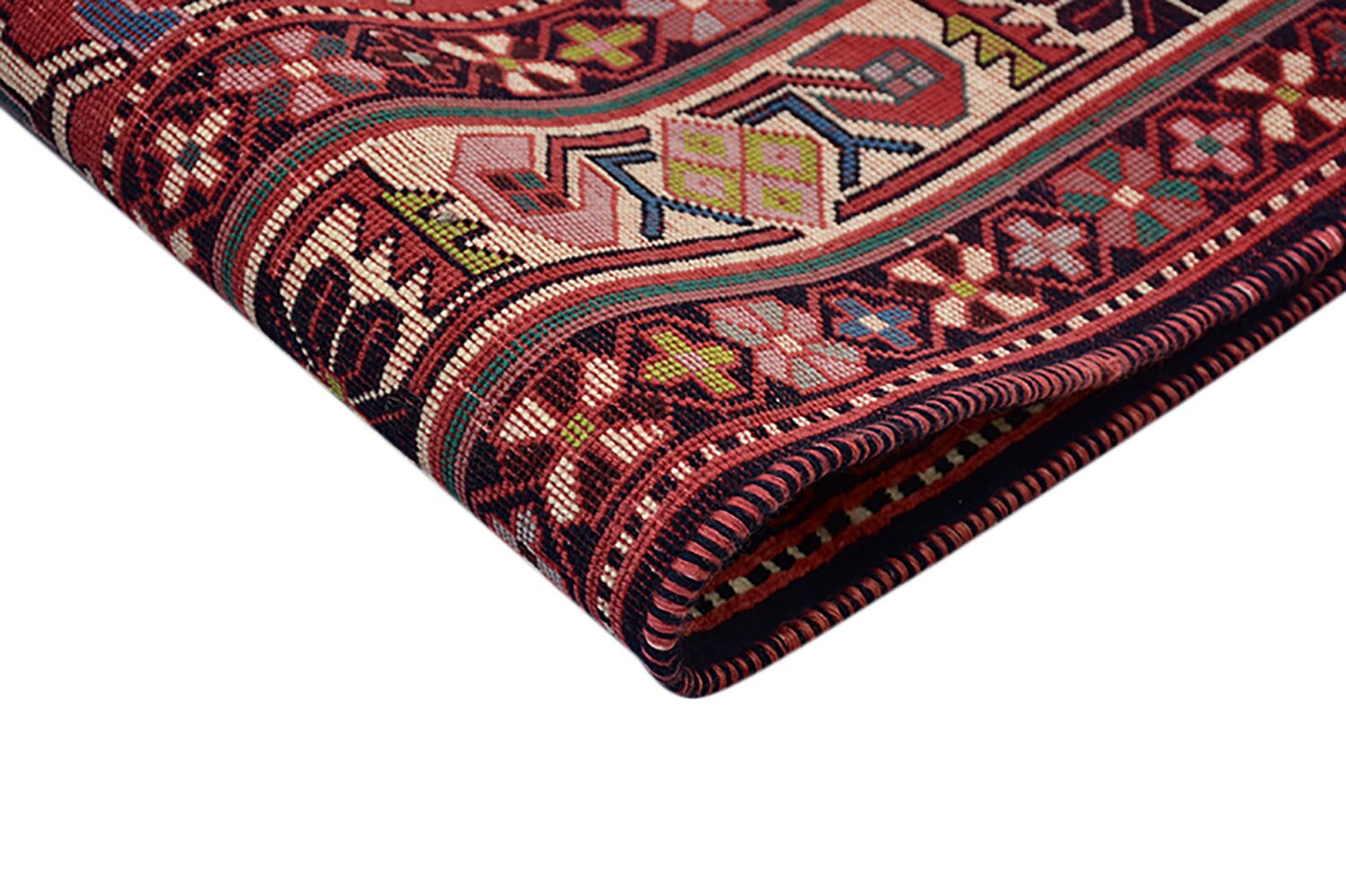 Pink Vintage Rug | 7 x 9 Ft | Wool Area Rug | Floral Bohemian Rug | Oriental Rug | Hand Knotted Rug