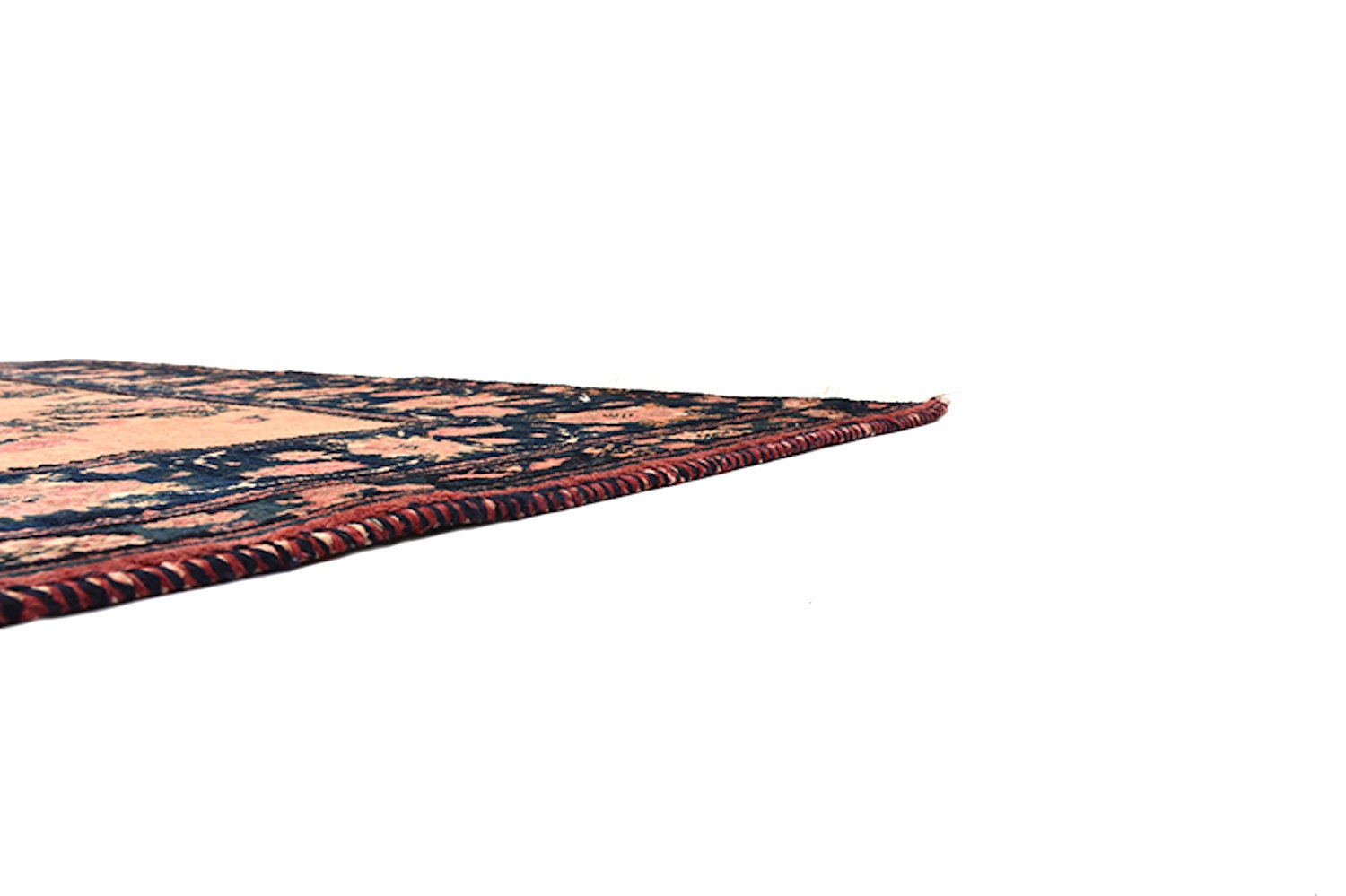 Floral Persian 5x7 Pink Navy Vintage Rug | Wool Medium Pile Rug | Farmhouse Style Rug | Antique Wool Area Rug