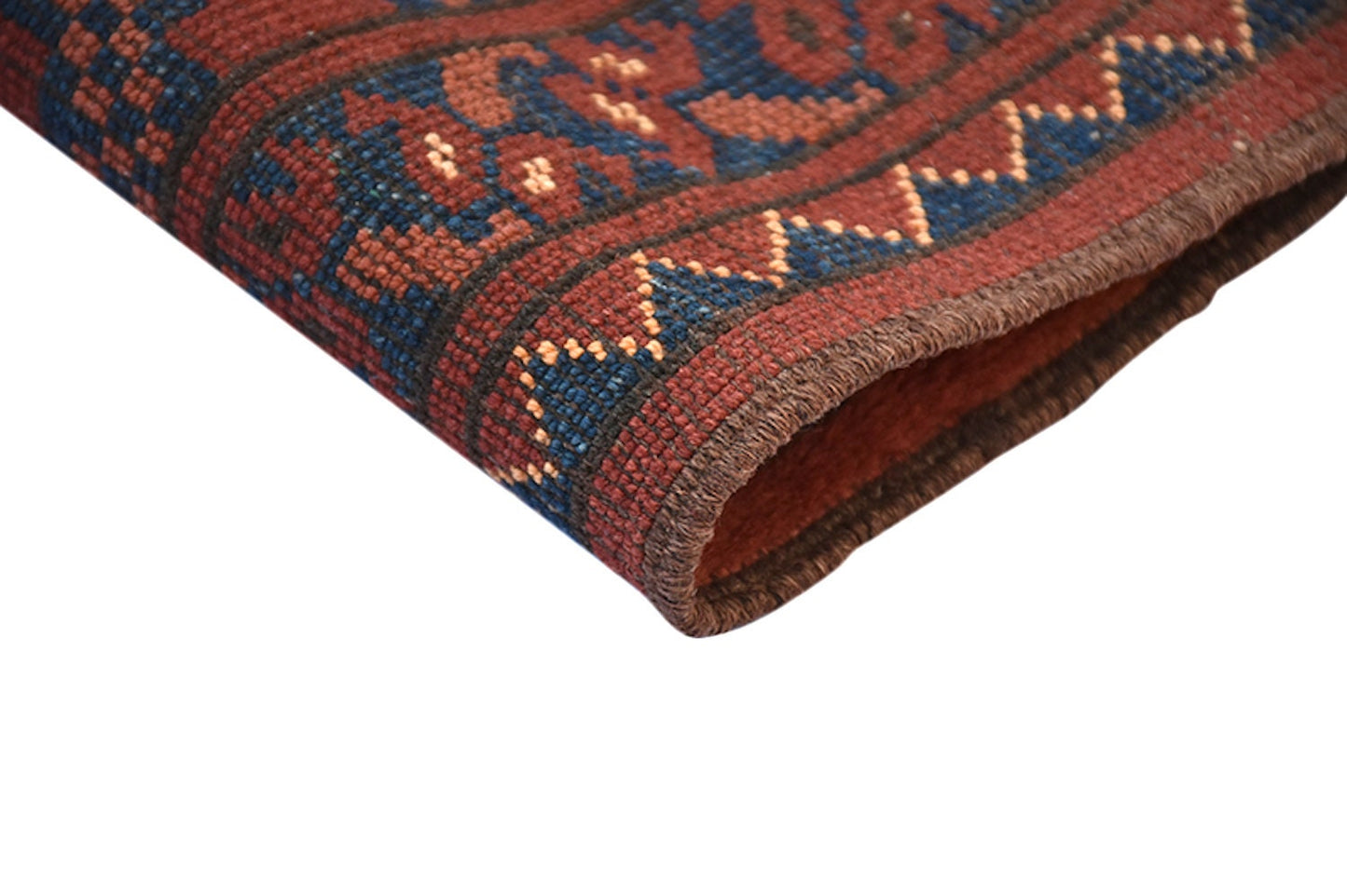 Antique Red Orange Vintage 4x5 Rug | Geometric Medallion Rug | Afghan Persian Wool Rug | One of a Kind Wool Hand Knotted