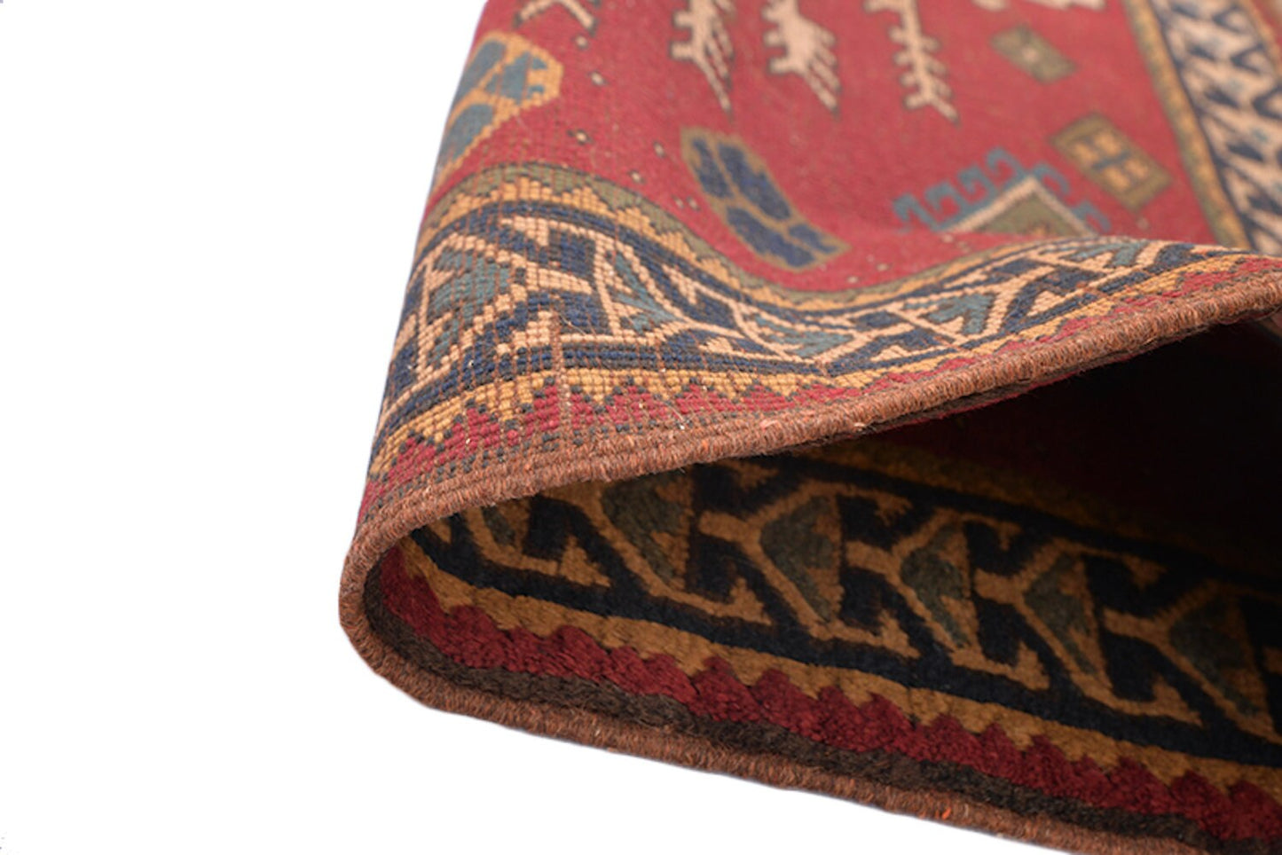 Red Turkish Rug | Beige Trees Rug | 4 x 6 Feet | Tribal Vintage Rug | Hand Knotted Wool Rug | Accent Rug