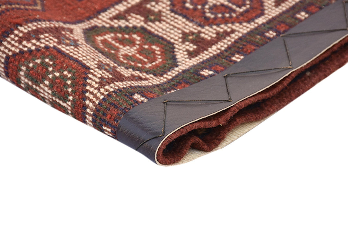 Vintage Tribal Handmade Rug | Red Geometric Rug | 3x6 ft | Area Rug | Wool Antique Accent Rug | Red Blue Beige Rug
