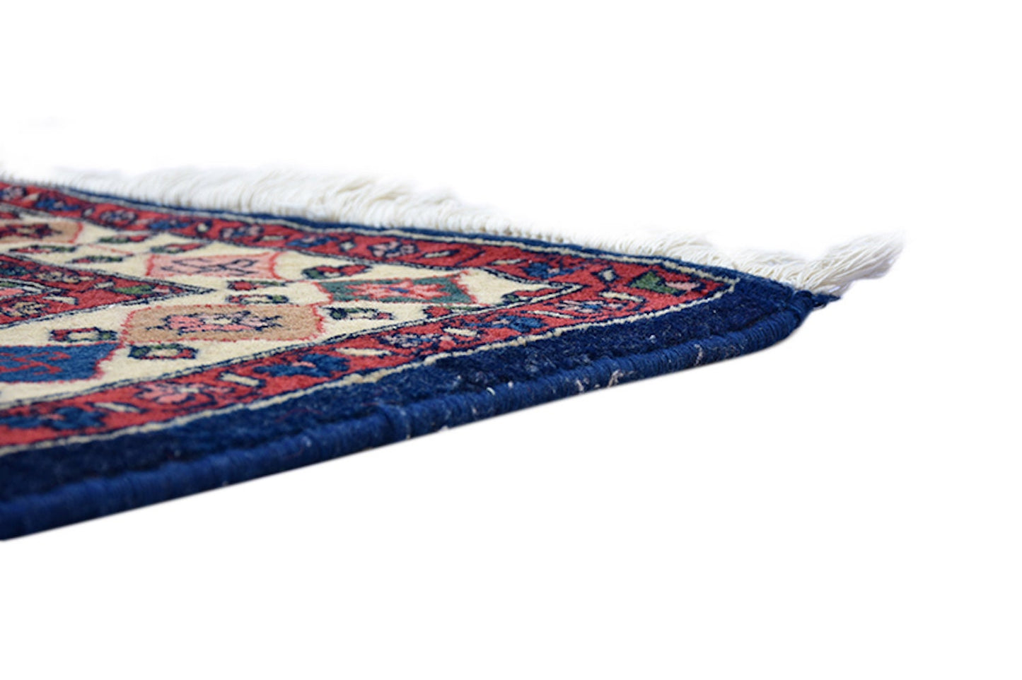 Blue Pink Runner Rug | Colorful Hallway Rug | Persian Caucasian Runner Rug | 3 x 11 ft | Multicolor Tribal Pattern | Wool Hand Knotted Rug