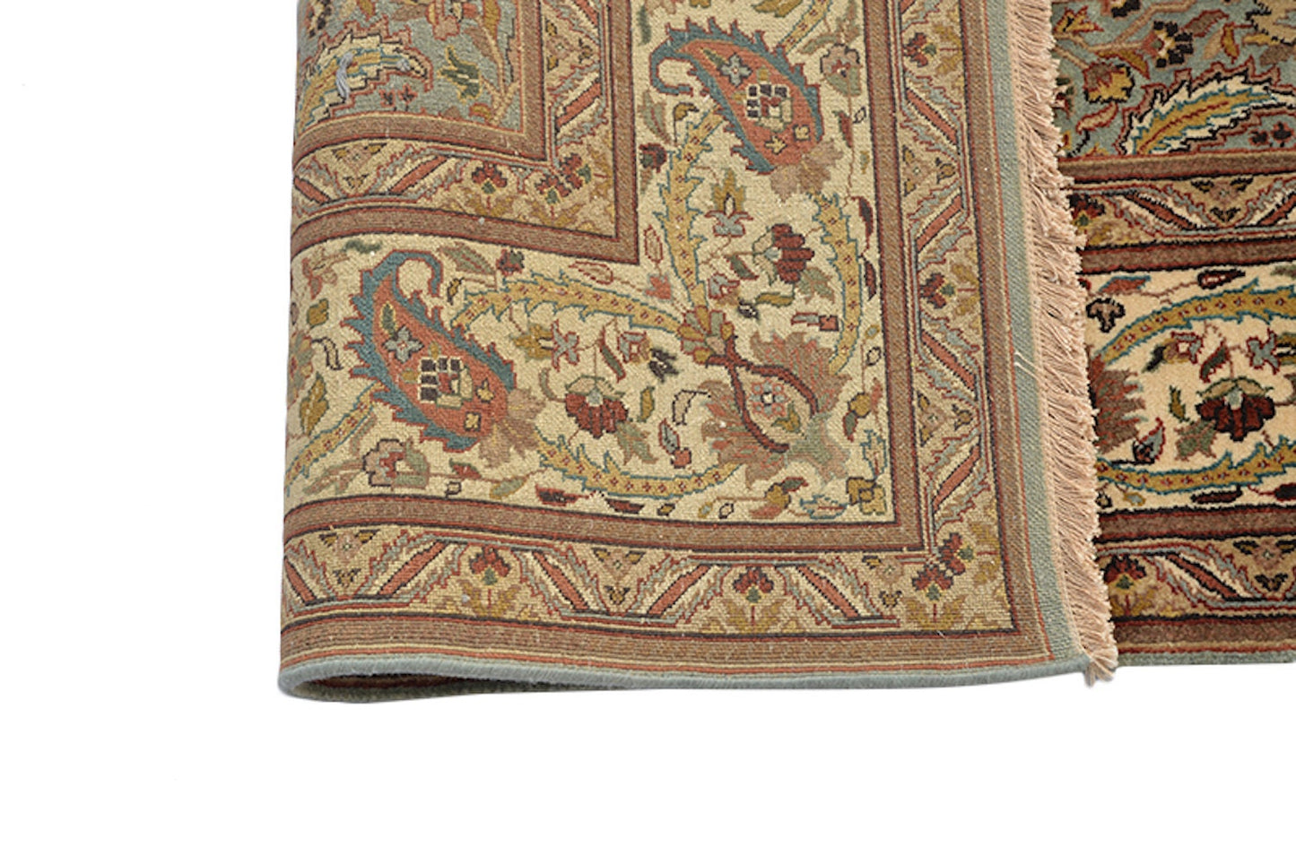 Beige Vintage 6x9 Rug, Oriental Persian Style Floral Designs, One of a Kind Wool Area Rug, Traditional Handmade Rug