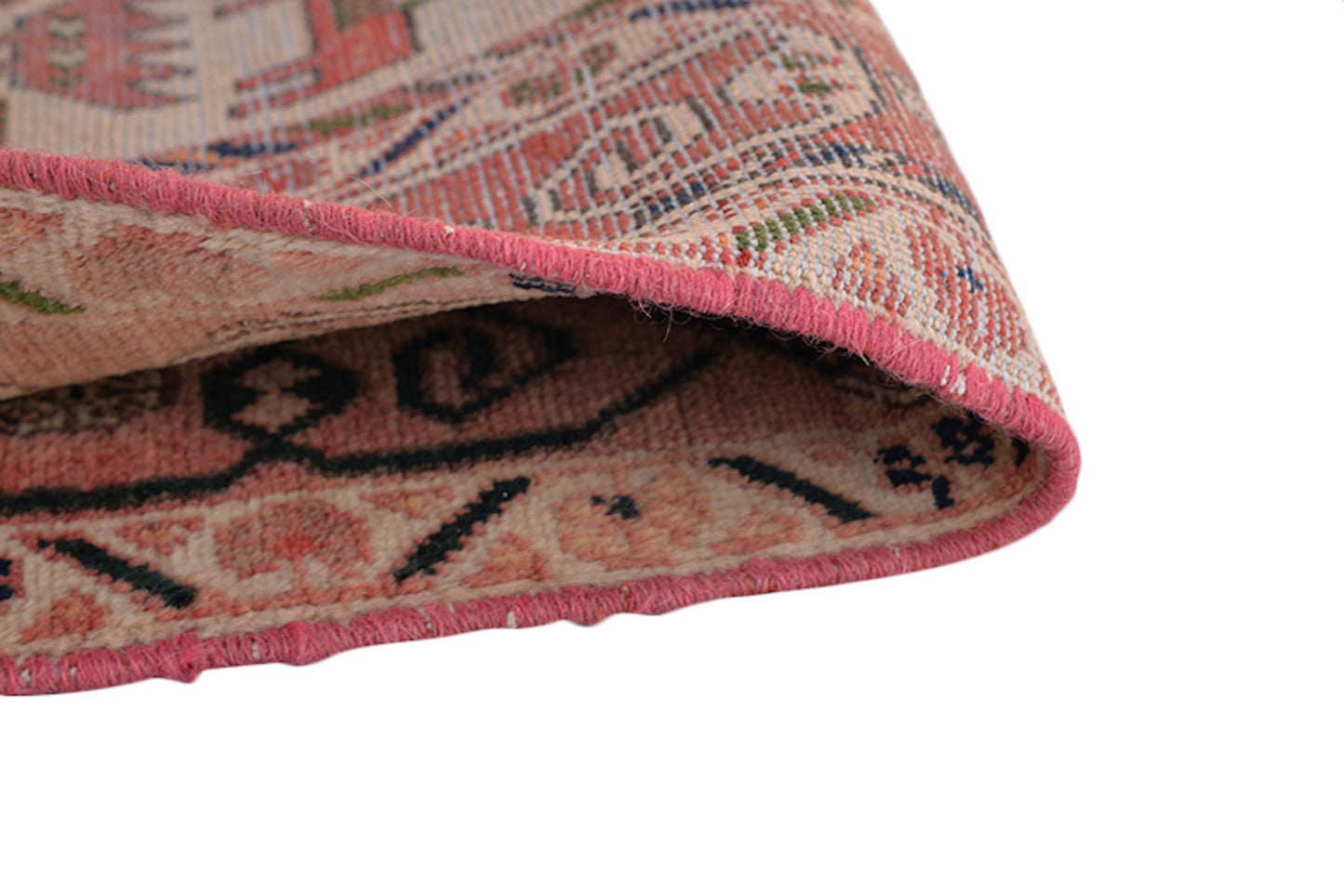 Beige Pink Vintage Rug | Tribal Rug with Black Accent | Boho Rug | 4 x 6 Feet | Wool Hand Knotted Caucasian Rug