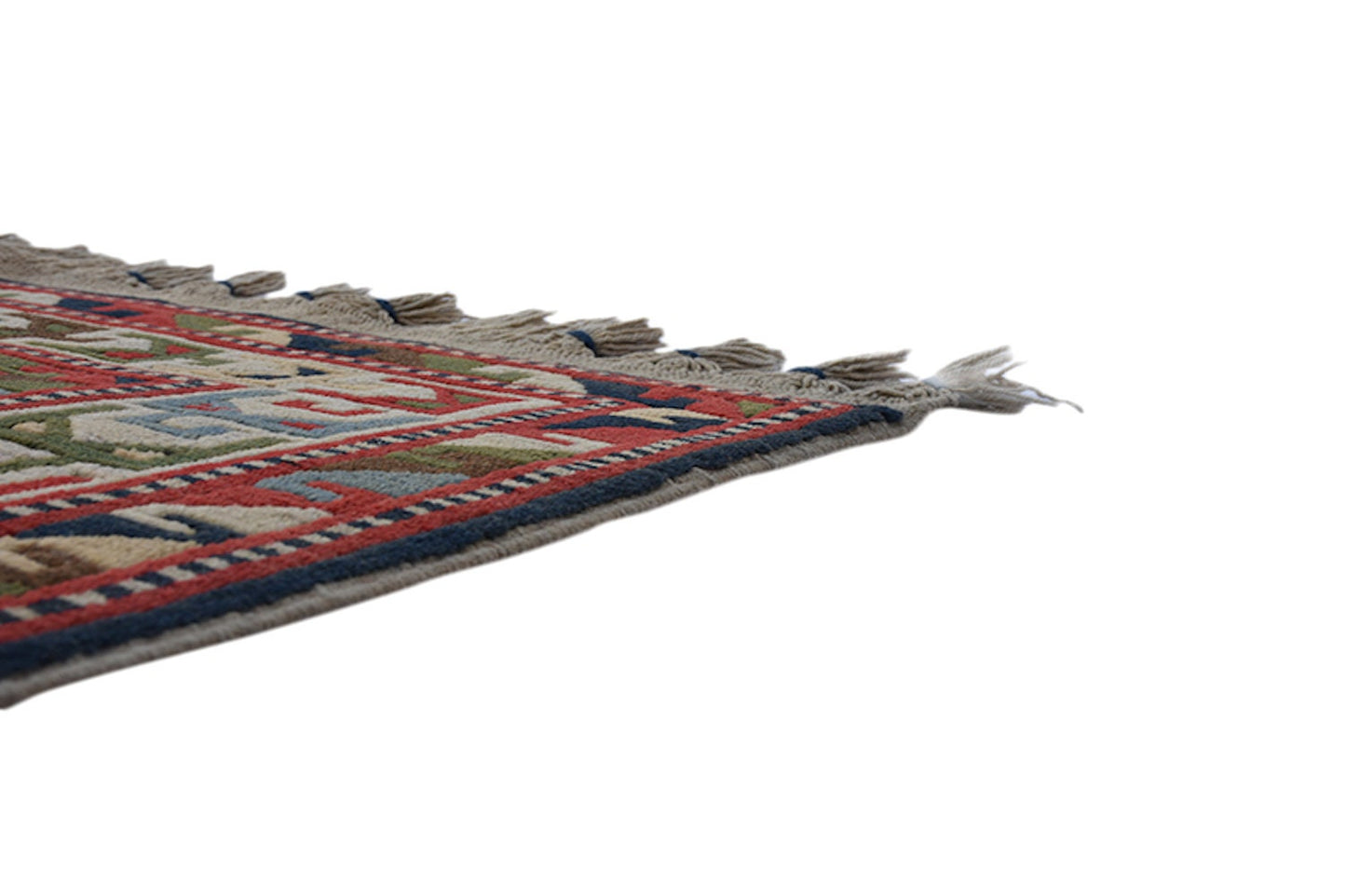 Vintage Kazak 4x6 Rug | Red Beige Geometric Rug | Tribal Boho Nomadic Rug | Accent Rug | Wool Antique Rug