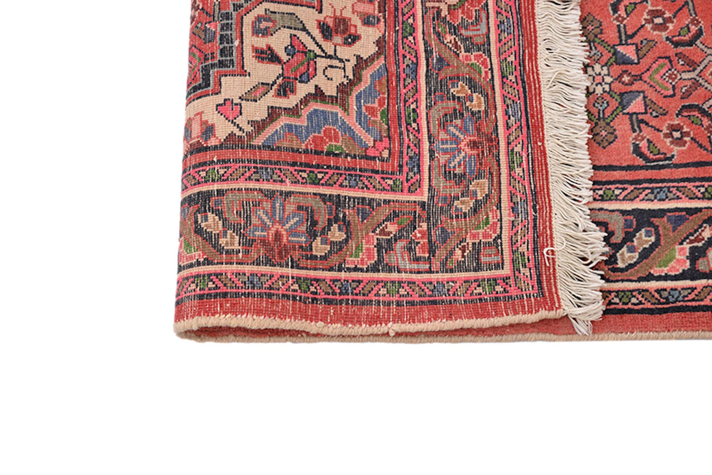 Pink Handmade Antique 6x7 Rug | Pink Persian Style Rug | Oriental Design | Pink Beige | 6 x 7 Ft | Pink Wool