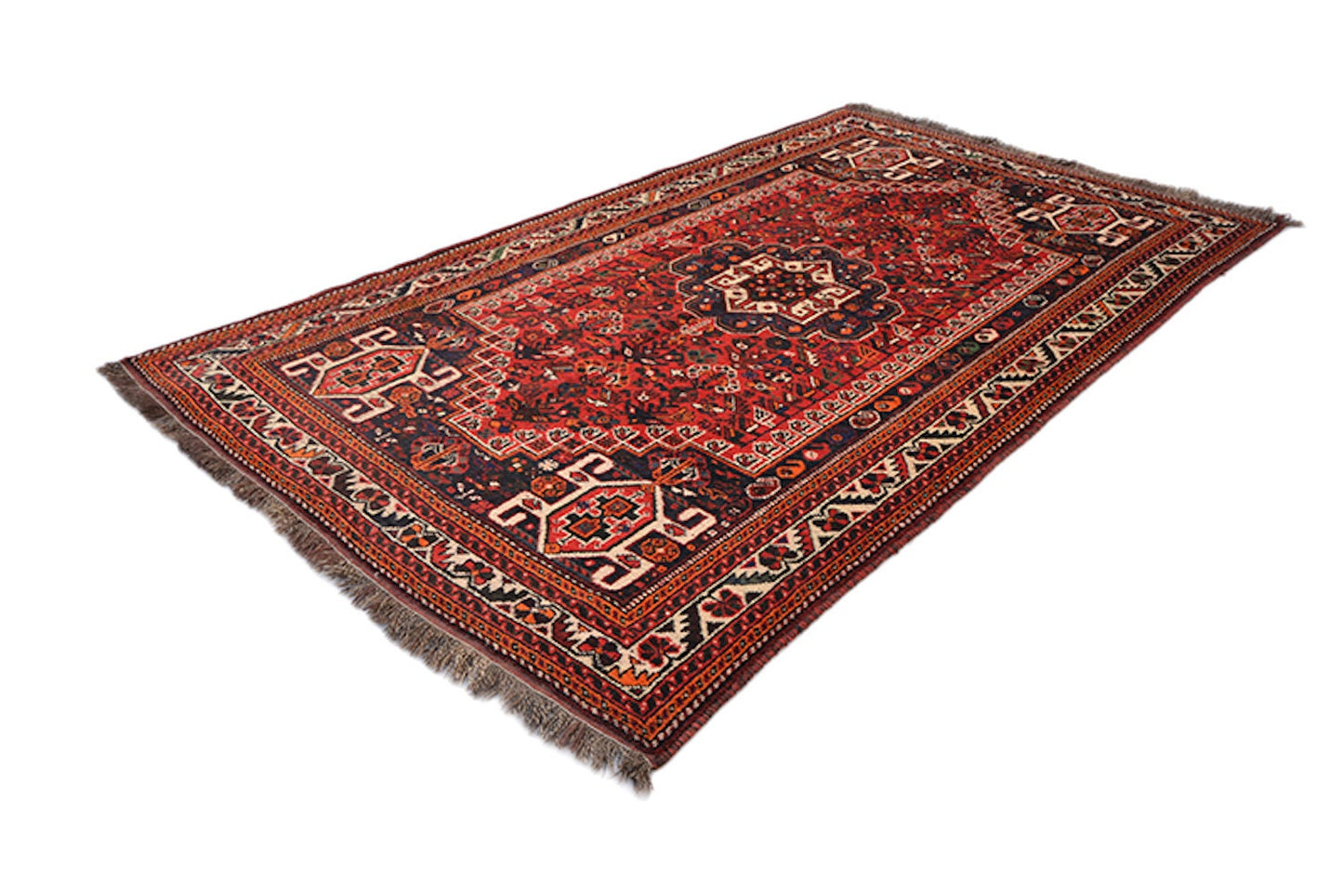 Red Boho 5x9 Persian Turkish Caucasian Area Rug | Oriental Tribal Rug | Bright Rustic Rug | Wool Antique Rug