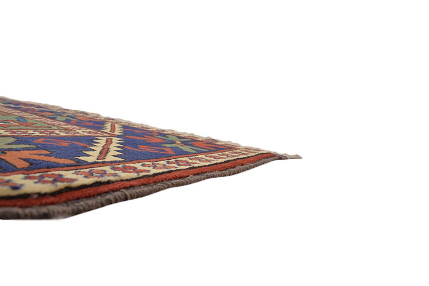 Size: 6'8" x 5'2" Ft | Hand Knotted Medallion Rug | Vintage Tribal Area Rug | Yellow Background Red Blue Pattern | Oriental Persian Rug