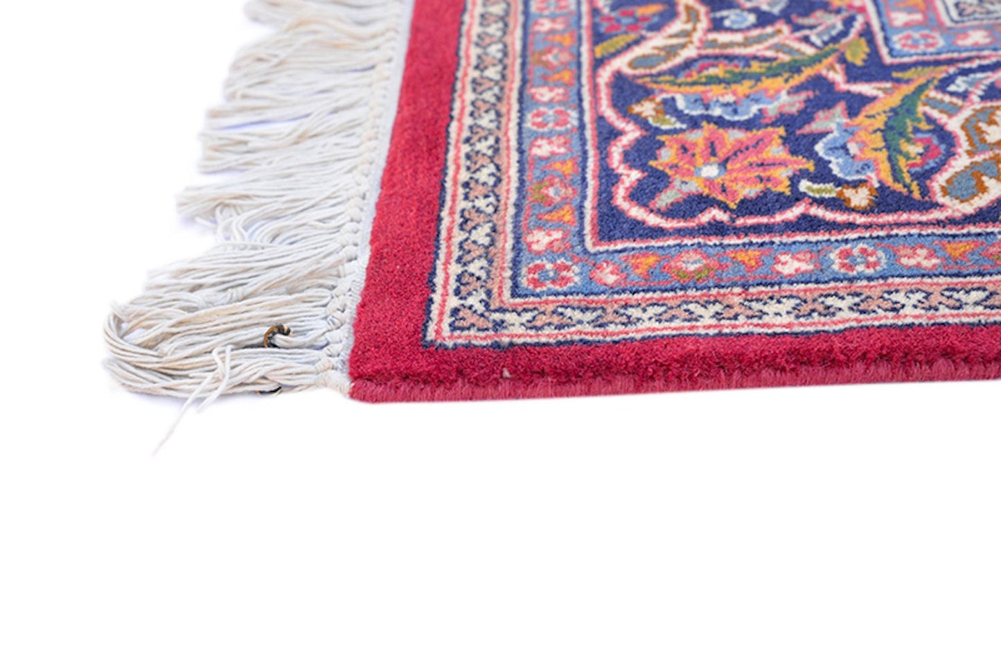 4' x 6' Oriental Hand Knotted Rug | Persian Style Red Medallion with Blue Red Border | Wool Antique Rug