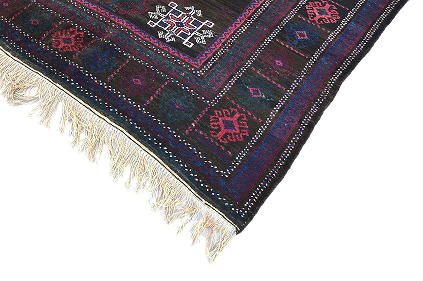 Grey Pink Vintage Rug | Diamond Medallion | 4 x 7 Rug | Afghan Persian Rug | Accent Rug | Boho Style Rug | Wool Hand Knotted