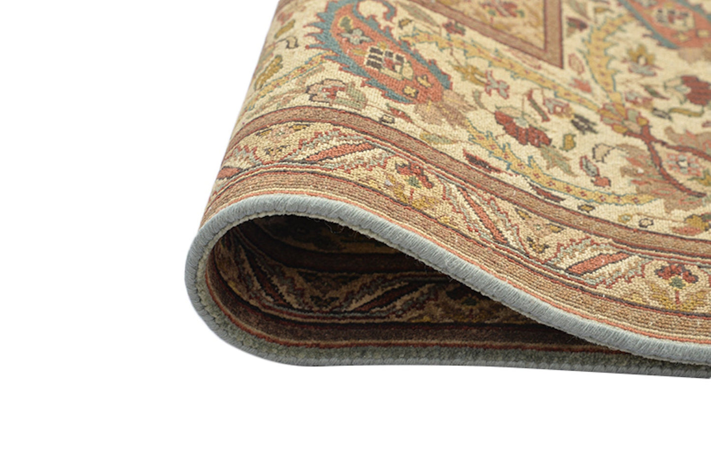 Beige Vintage 6x9 Rug, Oriental Persian Style Floral Designs, One of a Kind Wool Area Rug, Traditional Handmade Rug