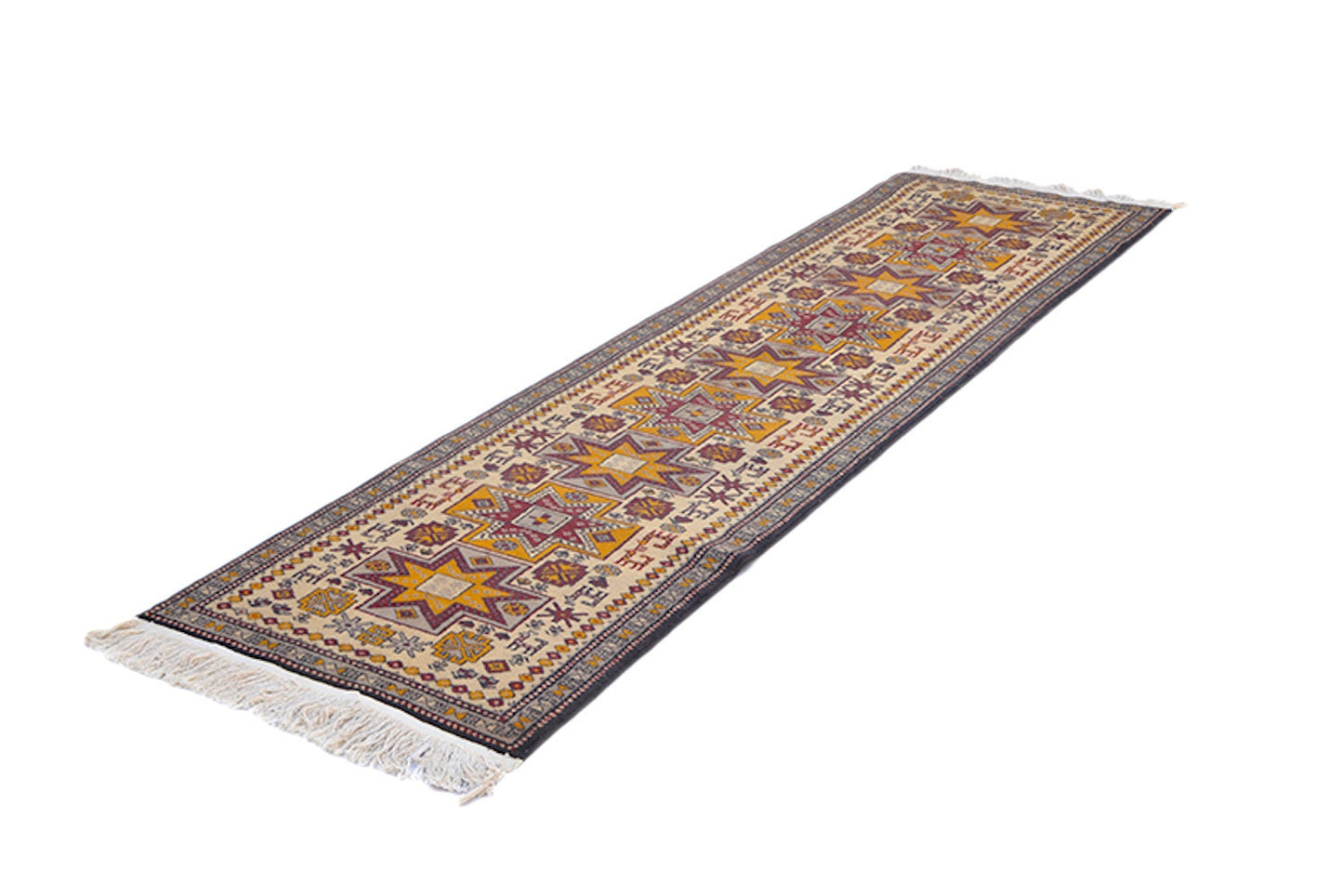 Vintage Runner Rug | 2 x 9 Feet | Brown Red Tribal Runner Rug | Hallway Rug | Wool Antique Rug