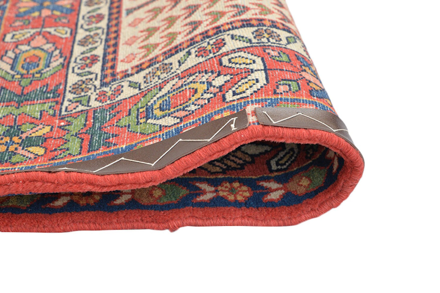 Coral Orange Bright Rug | Landscape Grid Story Area Rug | 4 x 5 Feet | Persian Oriental Caucasian Rug | Multi Color Bright Hand Knotted Rug