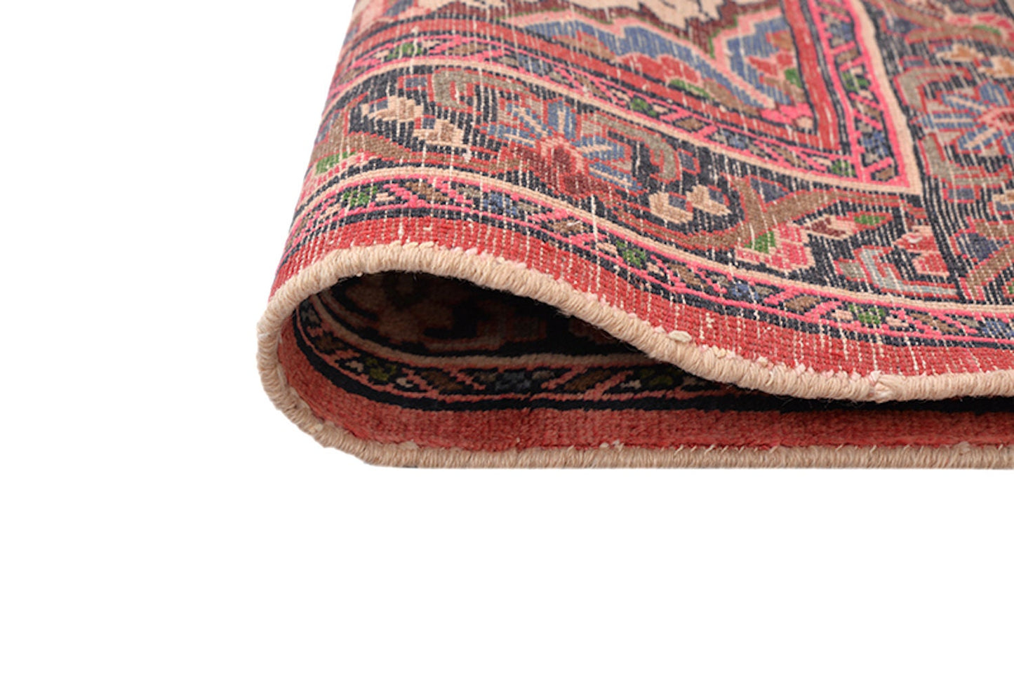 Pink Handmade Antique 6x7 Rug | Pink Persian Style Rug | Oriental Design | Pink Beige | 6 x 7 Ft | Pink Wool