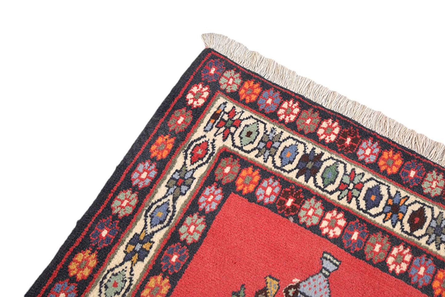 8.3 x 5.6 Feet | Bright Vintage Red Rug | Antique Rug | Hand Knotted Area Rug | Persian Style Medallion | Wool Antique Rug