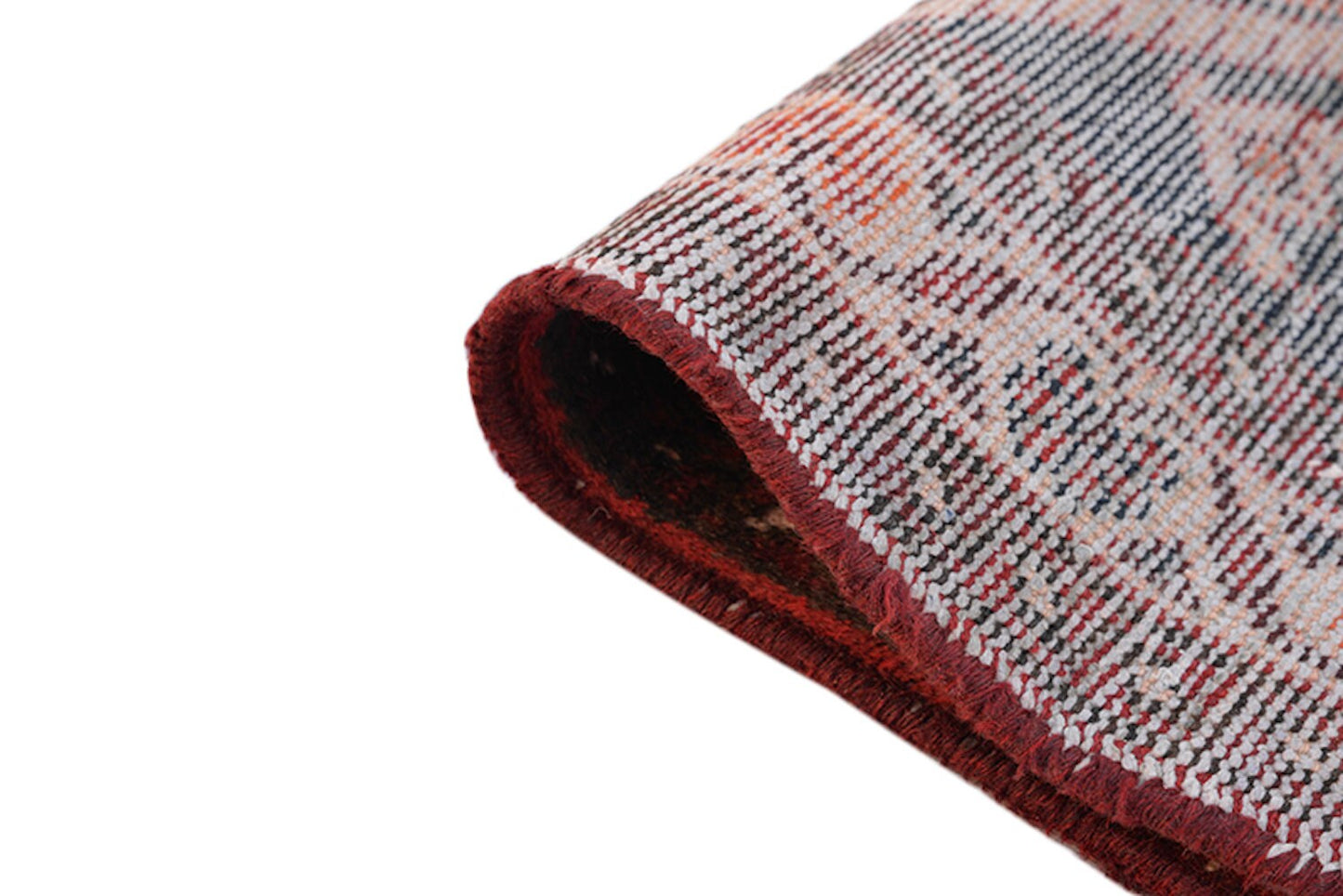 Red Pink Navy Antique 4x6 Handmade Rug | Accent Bold Finely Knotted Rug | Double Geometric Medallion | Oriental Persian Style