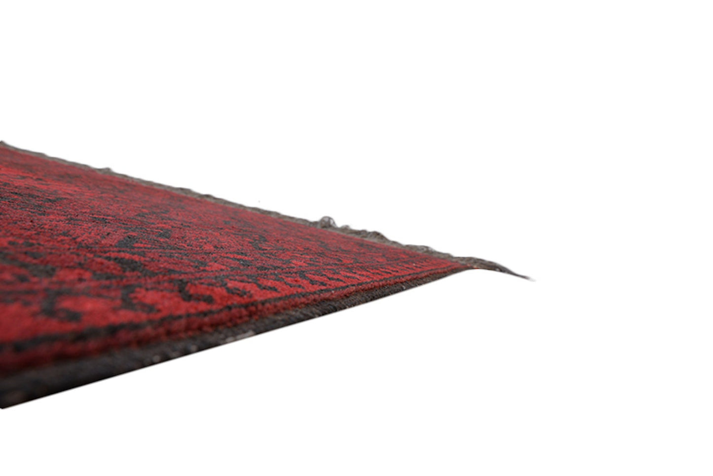 6x9 Red Oriental Low Pile Rug, Deep Bright Colored Afghan Caucasian, Antique Hand Knotted with Wool