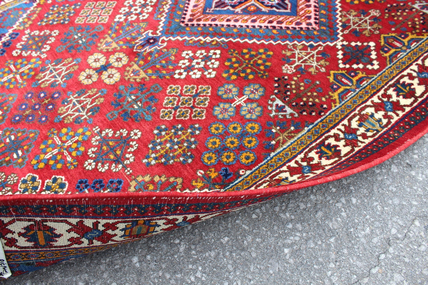 Red Vintage 3x6 Oriental Geometric Rug | Tribal Pattern Rug | Ethnic Persian Rug | Wool Handmade Rug