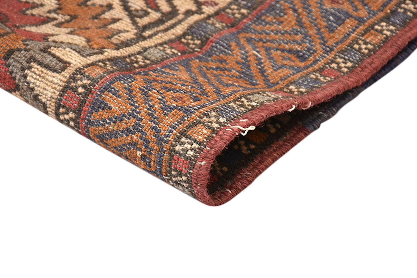 Red Brown 6x9 Hand Knotted Tribal Rug | Afghan Caucasian Low Pile Area Rug | Wool Antique Southwestern Rustic Area Rug
