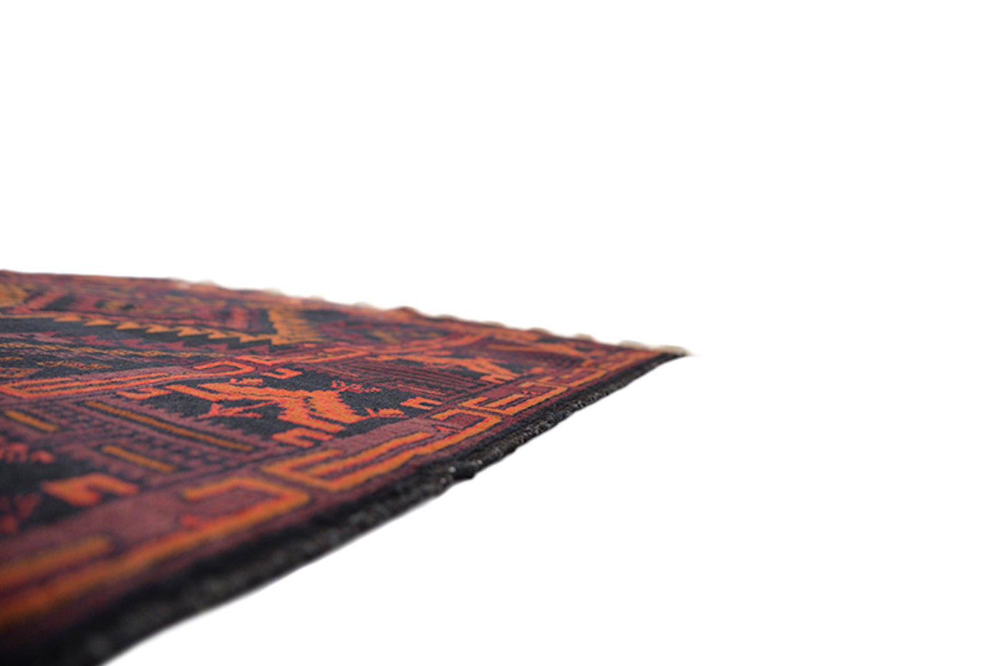 Black Handmade Rug | Wool Rug | 4 x 7 Rug | Orange Black Rug | Geometric Tribal Rug | Vintage Afghan Rug
