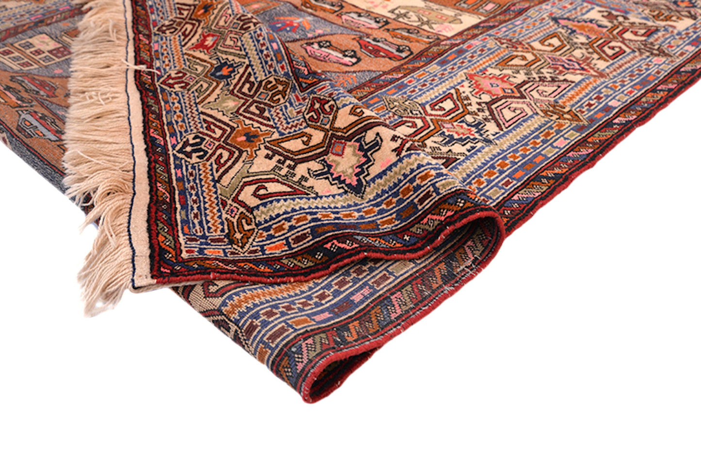 Vintage Oriental 4x6 Rug | Kids Playroom Car Rug | Blue Rug | Antique Persian Rug | Playroom Hand Knotted Rug