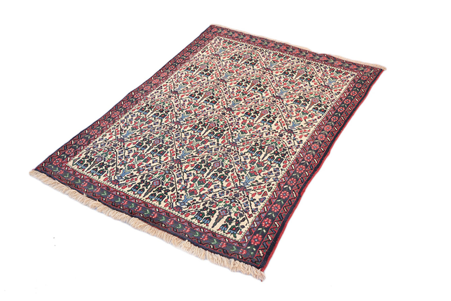 One of a kind Red Beige Antique Rug | Small Persian Caucasian Rug | Living Room Rug | Accent Hand Woven Rug | Oriental Geometric Pattern Rug