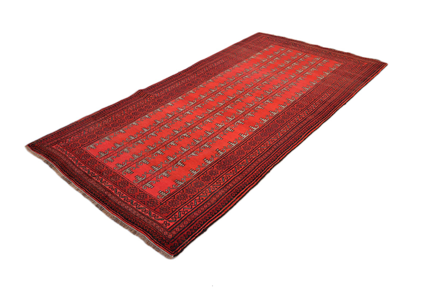 One of a kind Red Orange Antique Rug | 4 x 8 Persian Caucasian Rug | Living Room Rug | Accent Hand Knotted Wool Rug | Oriental Geometric Rug