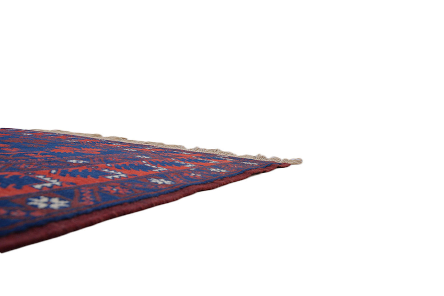 4 x 7 Feet Orange Blue Turkish Caucasian Rug | Handmade Area Rug | Oriental Persian Rug | Living Room Rug | Accent Geometric Pattern Rug